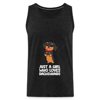 Nur ein Mädchen, das Dackel liebt - Männer Premium Bio Tank Top - Anthrazit - Vorne - Alexander (188cm)