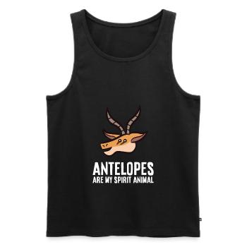 Antelopes Are My Spirit Animal - Men's Premium Organic Tank Top - black - Front - Michal (187cm)