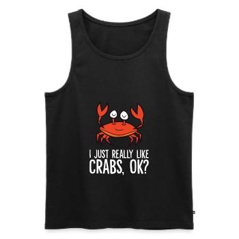 Krabbenfischen Meeresfrüchte Ich mag Krabben - Männer Premium Bio Tank Top - Schwarz - Vorne - Michal (187cm)