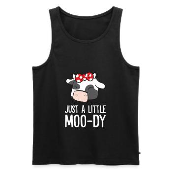 Just A Little Moo-dy Love Cows - Men's Premium Organic Tank Top - black - Front - AI Model Male 178 light (178cm)