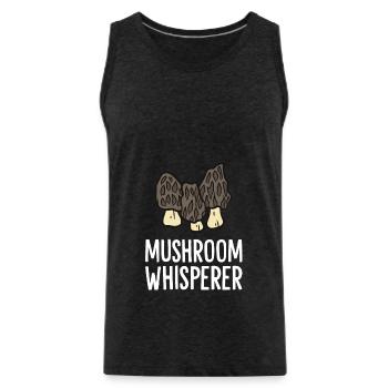 Foraging Mycologist Morel Mushroom Hunter - Men's Premium Organic Tank Top - charcoal grey - Front - Alexander (188cm)