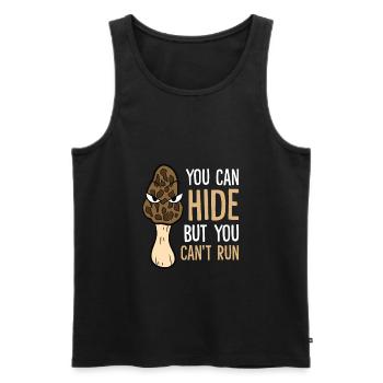 Morchelpilzjäger Du kannst dich verstecken, aber - Männer Premium Bio Tank Top - Schwarz - Vorne - AI Model Male 178 light (178cm)
