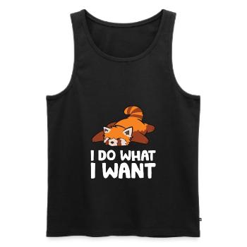 Red Panda Sleeping Tired I Do What I Want Lazy - Men's Premium Organic Tank Top - black - Front - AI Model Male 178 light (178cm)