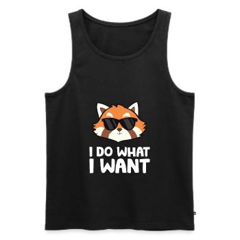 Red Panda With Sunglasses I Do What I Want Red - Men's Premium Organic Tank Top - black - Front - Michal (187cm)