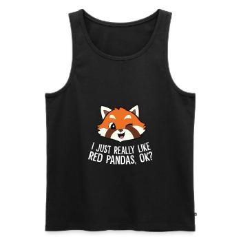 Cute Red Panda I Just Really Like Red Pandas, Ok? - Men's Premium Organic Tank Top - black - Front - AI Model Male 178 light (178cm)