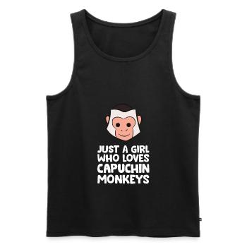 Just a Girl Who Loves Capuchin Monkeys - Men's Premium Organic Tank Top - black - Front - AI Model Male 178 light (178cm)