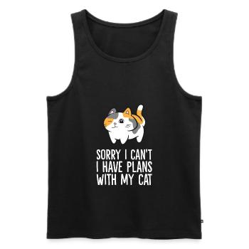 Tut mir leid, ich kann nicht, ich habe Pläne mit - Männer Premium Bio Tank Top - Schwarz - Vorne - Michal (187cm)