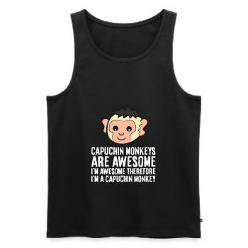 Capuchin Monkeys Are Awesome Therefore I'm A - Men's Premium Organic Tank Top - black - Front - AI Model Male 178 light (178cm)