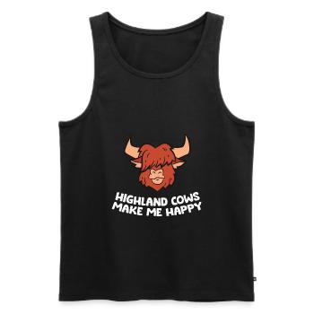 Schottische Hochlandkuh-Liebhaberin Hochlandkühe - Männer Premium Bio Tank Top - Schwarz - Vorne - Michal (187cm)