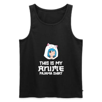 Das ist mein Anime-Pyjama Lustiger Anime - Männer Premium Bio Tank Top - Schwarz - Vorne - Michal (187cm)