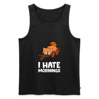 Tired Red Panda I Hate Mornings Funny Red Panda - Men's Premium Organic Tank Top - black - Front - AI Model Male 178 light (178cm)