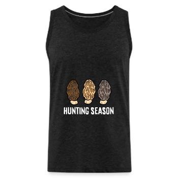 Morel Mushrooms Mycologist Foraging Mushroom - Men's Premium Organic Tank Top - charcoal grey - Front - Alexander (188cm)