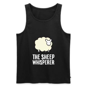 Sheep Lover Sheep Farmer The Sheep Whisperer - Men's Premium Organic Tank Top - black - Front - AI Model Male 178 light (178cm)