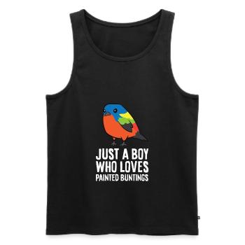 Nur ein Junge, der gemalte Sprossen liebt - Männer Premium Bio Tank Top - Schwarz - Vorne - AI Model Male 178 light (178cm)