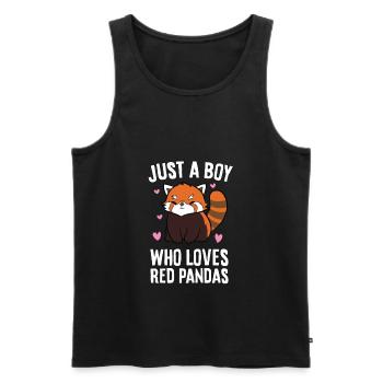 Just a Boy Who Loves Red Pandas - Men's Premium Organic Tank Top - black - Front - AI Model Male 178 light (178cm)