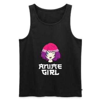 Anime Girls Manga Otaku Japonais Anime Girl - Débardeur bio Premium Homme - noir - Devant - Michal (187cm)
