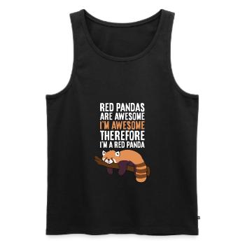 Rote Pandas sind toll Ich bin toll, also bin ich - Männer Premium Bio Tank Top - Schwarz - Vorne - AI Model Male 178 light (178cm)