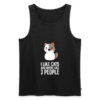 I Like Cats And Maybe Like 3 People Funny Cat - Men's Premium Organic Tank Top - black - Front - Michal (187cm)