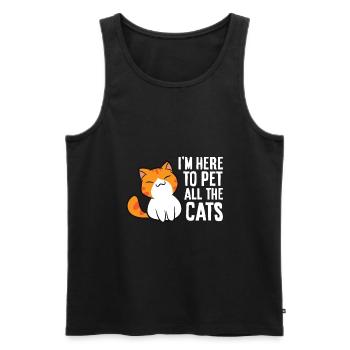 Ich bin hier, um alle Katzen zu streicheln - Männer Premium Bio Tank Top - Schwarz - Vorne - Michal (187cm)