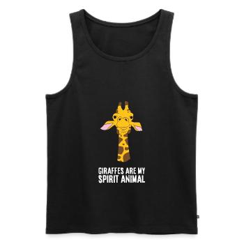 Giraffen sind mein Geisttier Lustige Giraffe - Männer Premium Bio Tank Top - Schwarz - Vorne - Michal (187cm)
