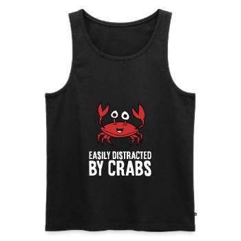 Krabbe lässt sich leicht von Krabben ablenken - Männer Premium Bio Tank Top - Schwarz - Vorne - AI Model Male 178 light (178cm)