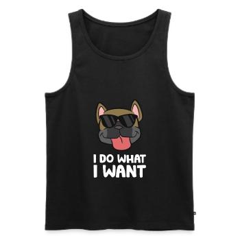 Cool Français Bulldog Je fais ce que je fais - Débardeur bio Premium Homme - noir - Devant - Michal (187cm)