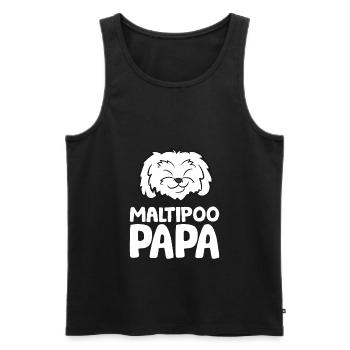 Maltipoo Hund Papa Maltipoo Papa - Männer Premium Bio Tank Top - Schwarz - Vorne - AI Model Male 178 light (178cm)