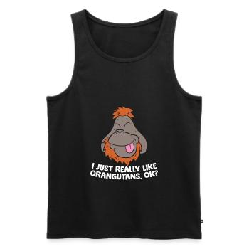 I Just Really Like Orangutans Ok Ape Cute - Men's Premium Organic Tank Top - black - Front - Michal (187cm)
