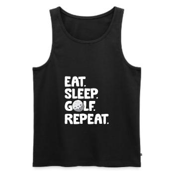 Golfing Golf Player Eat Sleep Golf Repeat - Men's Premium Organic Tank Top - black - Front - Michal (187cm)
