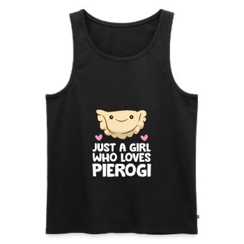Just a Girl Who Loves Pierogi - Men's Premium Organic Tank Top - black - Front - Michal (187cm)