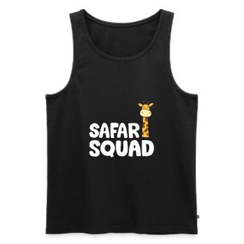 Africa Safari Squad Funny Giraffe - Men's Premium Organic Tank Top - black - Front - Michal (187cm)