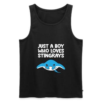 Nur ein Junge, der Stachelrochen liebt - Männer Premium Bio Tank Top - Schwarz - Vorne - AI Model Male 178 light (178cm)