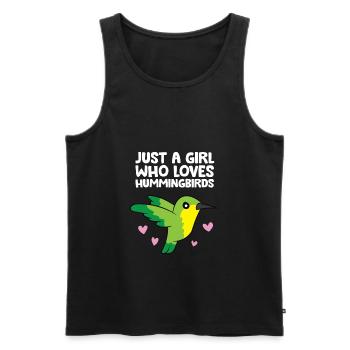 Nur ein Mädchen, das Kolibris liebt - Männer Premium Bio Tank Top - Schwarz - Vorne - AI Model Male 178 light (178cm)