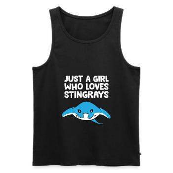Nur ein Mädchen, das Stachelrochen liebt - Männer Premium Bio Tank Top - Schwarz - Vorne - AI Model Male 178 light (178cm)