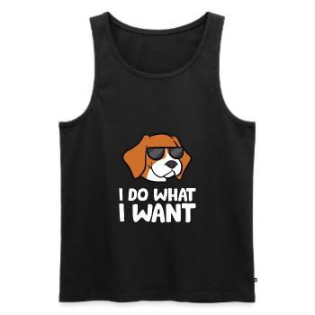 Je fais ce que je veux Cher chien Beagles - Débardeur bio Premium Homme - noir - Devant - Michal (187cm)