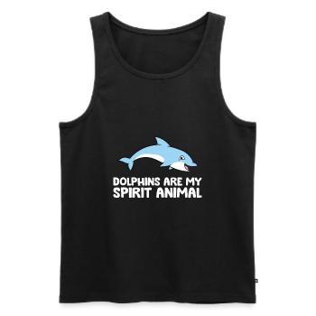 Dolphins Are My Spirit Animal Funny Dolphin - Men's Premium Organic Tank Top - black - Front - Michal (187cm)