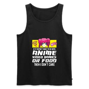 Animes Videospiele oder Lebensmittel Otaku Gamer - Männer Premium Bio Tank Top - Schwarz - Vorne - Michal (187cm)