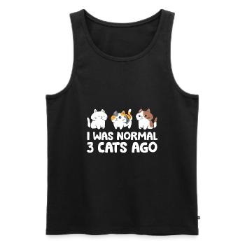 Ich war normal vor 3 Katzen Lustige Katze Mama - Männer Premium Bio Tank Top - Schwarz - Vorne - AI Model Male 178 light (178cm)