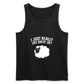 Sheep Lover Sheep Herder I Just Really Like Sheep - Men's Premium Organic Tank Top - black - Front - AI Model Male 178 light (178cm)