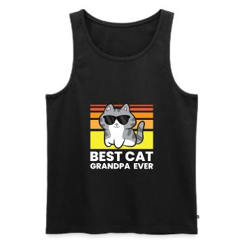 Meilleur grand-père chat de tous les temps - Débardeur bio Premium Homme - noir - Devant - AI Model Male 178 light (178cm)