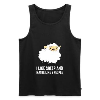 I Like Sheep And Maybe Like 3 People Farmer Cute - Men's Premium Organic Tank Top - black - Front - AI Model Male 178 light (178cm)