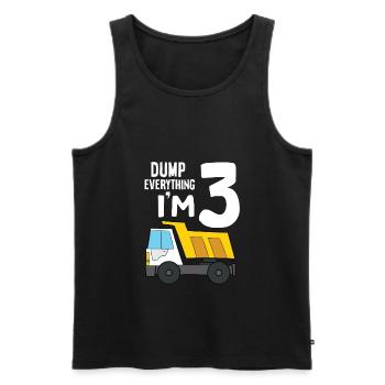 Dump Truck 3rd Birthday Dump Everything I'm 3 - Men's Premium Organic Tank Top - black - Front - AI Model Male 178 light (178cm)