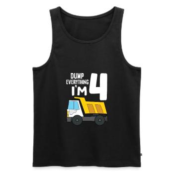 Dump Truck 4th Birthday Dump Everything I'm 4 - Men's Premium Organic Tank Top - black - Front - AI Model Male 178 light (178cm)