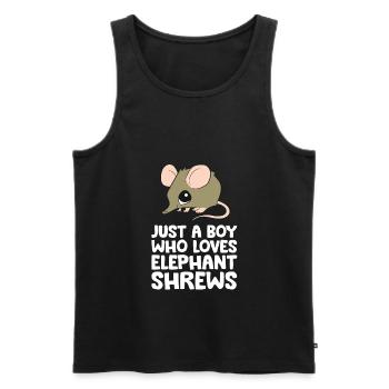 Just a Boy Who Loves Elephant Shrews - Men's Premium Organic Tank Top - black - Front - AI Model Male 178 light (178cm)
