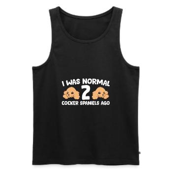 Cocker Spaniel Hund Ich war normal vor 2 Cocker - Männer Premium Bio Tank Top - Schwarz - Vorne - Michal (187cm)