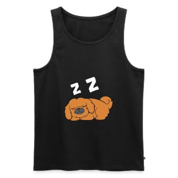 Pekinese Hund Schlafen Pyjama Pekinese Hund - Männer Premium Bio Tank Top - Schwarz - Vorne - AI Model Male 178 light (178cm)