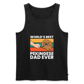 Weltbester Pekinese Papa Pekinese Hund Papa - Männer Premium Bio Tank Top - Schwarz - Vorne - AI Model Male 178 light (178cm)