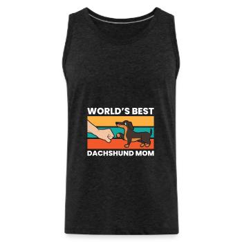 Weltbeste Dackel-Mama Dackel-Hund-Mama - Männer Premium Bio Tank Top - Anthrazit - Vorne - Alexander (188cm)