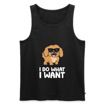 Pekingese Dog I Do What I Want Cute Pekingese - Men's Premium Organic Tank Top - black - Front - Michal (187cm)