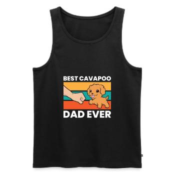 Cavapoo Dog Papa Cavoodle Best Cavapoo Dad Ever - Men's Premium Organic Tank Top - black - Front - AI Model Male 178 light (178cm)